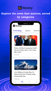 Screenshot of Newsy: AI Short News & Audio