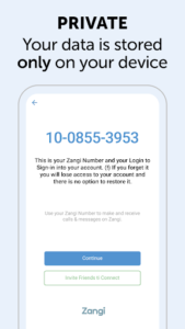 Screenshot of Zangi Private Messenger