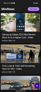 Screenshot of MiniNews: AI News Summaries