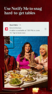 Screenshot of OpenTable