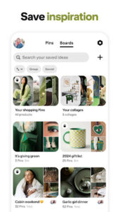 Screenshot of Pinterest
