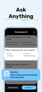 Screenshot of Homework AI - Math & Essay App