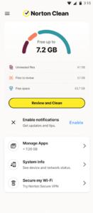Screenshot of Norton Clean, Junk Removal
