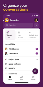 Screenshot of Slack