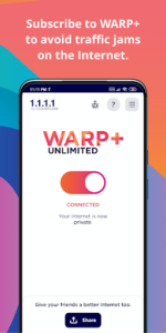 Screenshot of 1.1.1.1 + WARP: Safer Internet