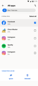 Screenshot of Norton Clean, Junk Removal