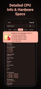 Screenshot of Device Info: System & CPU Info