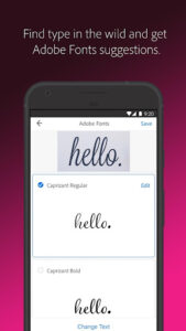 Screenshot of Adobe Capture: Illustrator,Ps