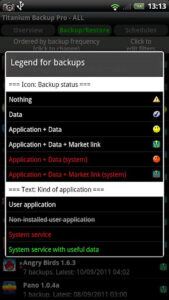 Screenshot of Titanium Backup (root needed)