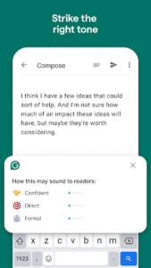 Screenshot of Grammarly-AI Writing Assistant