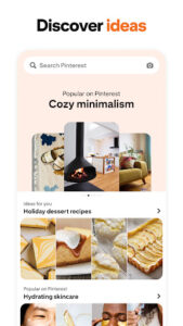 Screenshot of Pinterest