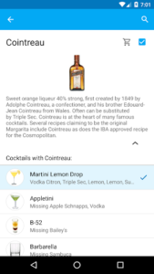 Screenshot of My Cocktail Bar